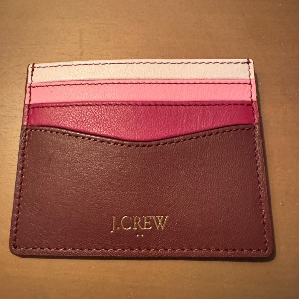J. Crew Pink and Purple Card Holder